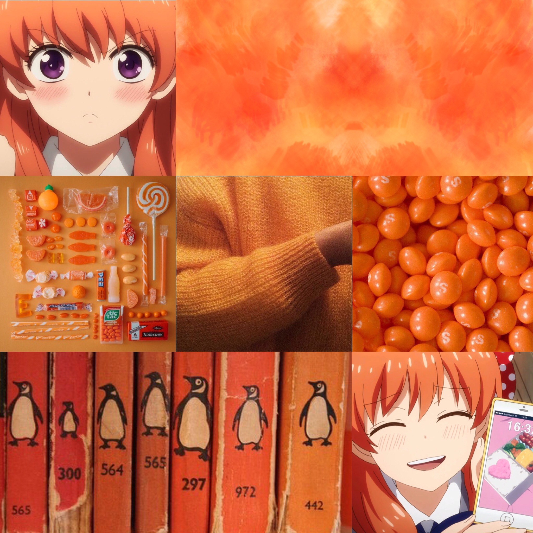 Orange Anime Girl Aesthetic Otaku Wallpaper