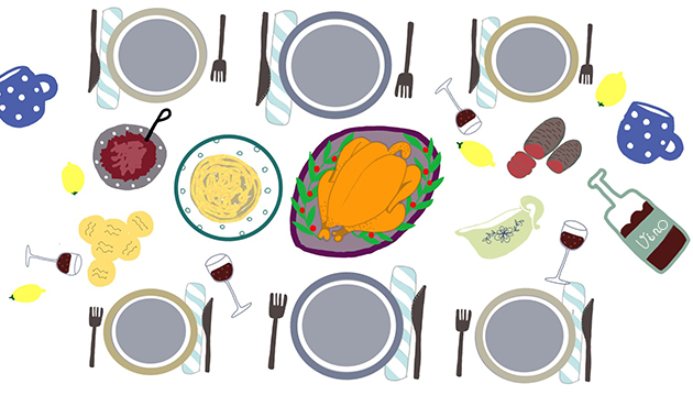 Premium Vector  Hand drawing thanksgiving feast illustration